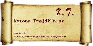 Katona Trajánusz névjegykártya